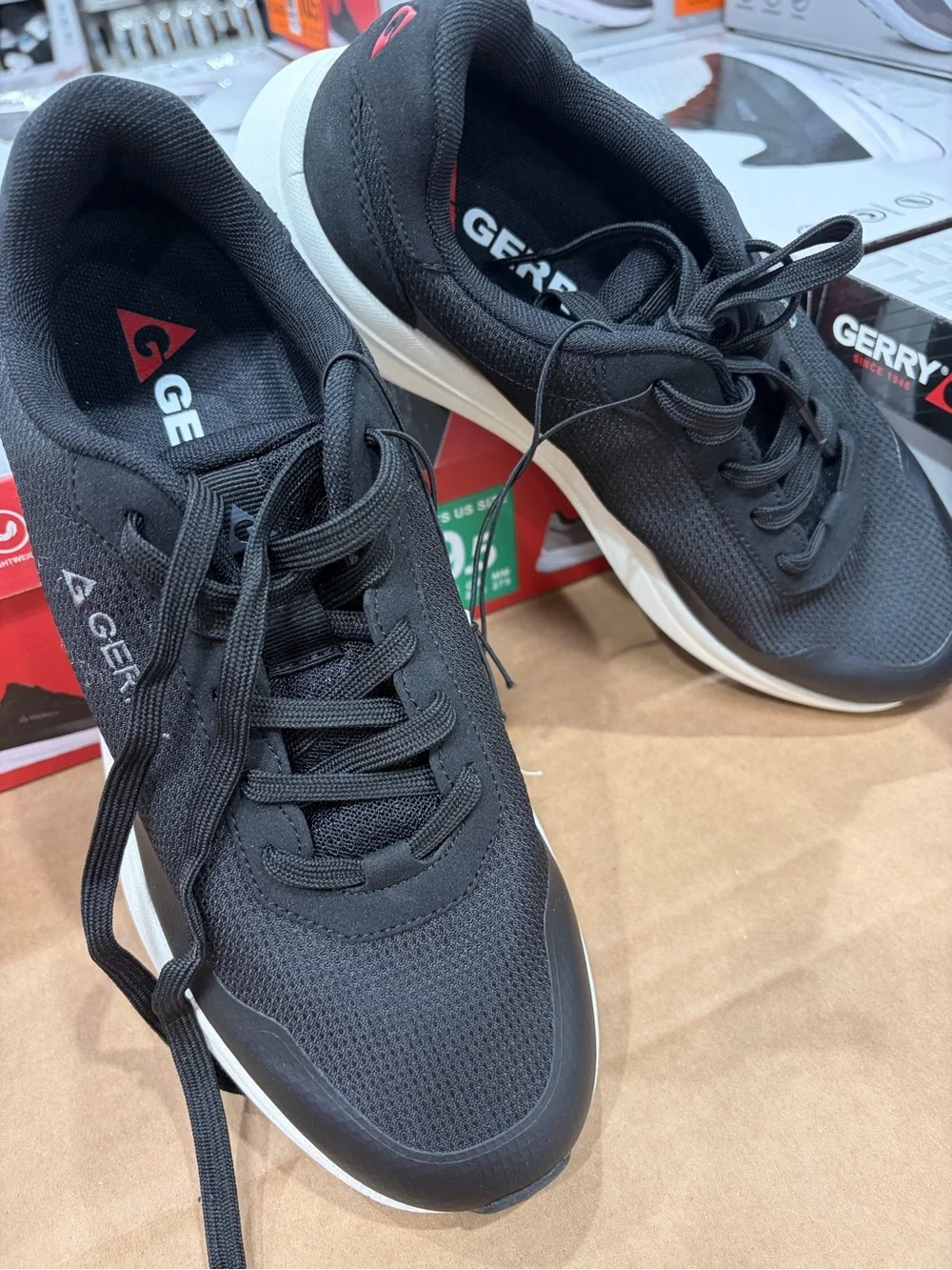Gerry Weber Men's Black Mesh Athletic Sneakers with White Sole new